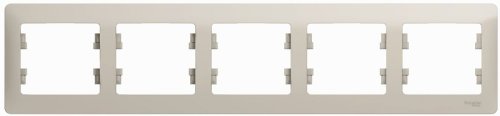 Рамка горизонтальная Systeme Electric Glossa 5-м. молочный картинка